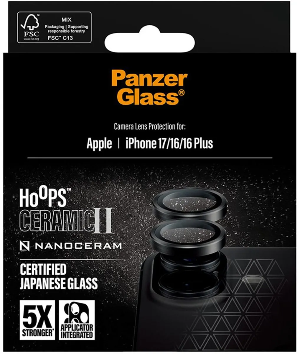 PanzerGlass Hoops Ceramic Camera Lens Protector PG53111 - iPhone 16 Pro/Pro Max