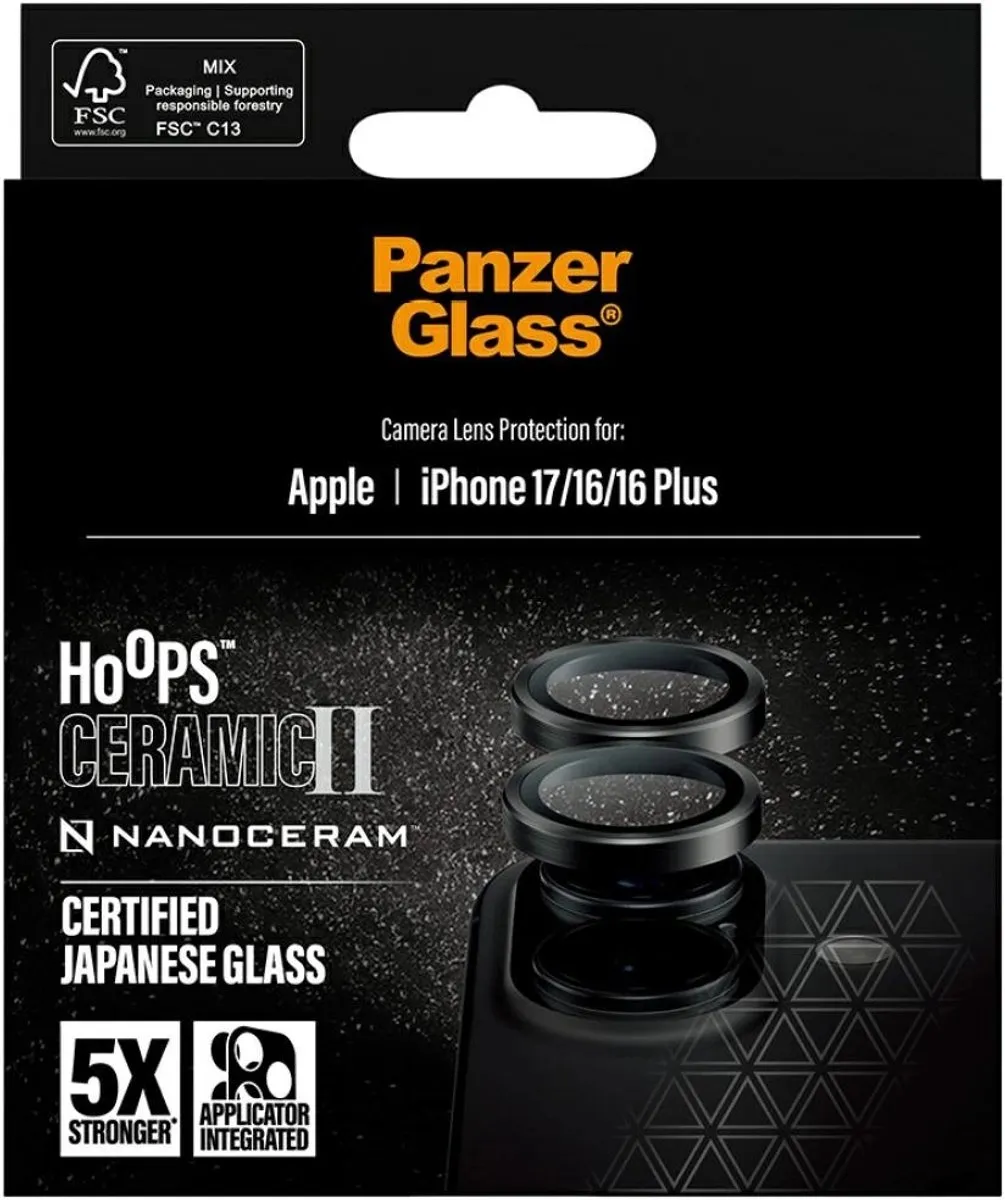 PanzerGlass Hoops Ceramic Camera Lens Protector PG53111 - iPhone 16 Pro/Pro Max