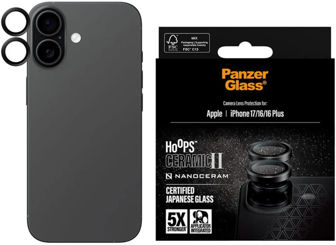PanzerGlass Hoops Ceramic Camera Lens Protector PG53111 - iPhone 16 Pro/Pro Max