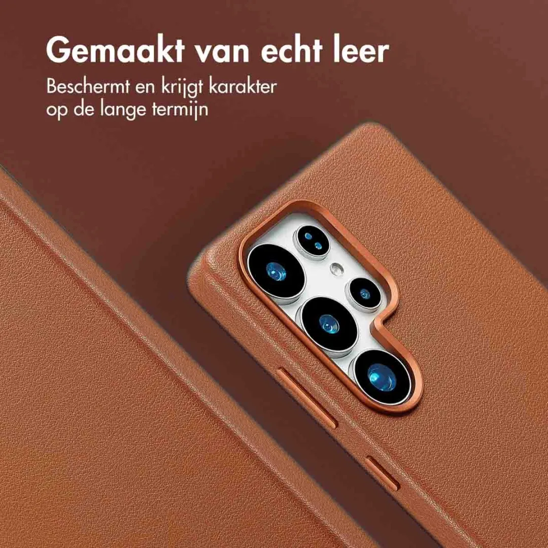 Accezz Hoesje Samsung Galaxy S25 Ultra - Magnetische Ring - Sienna Brown
