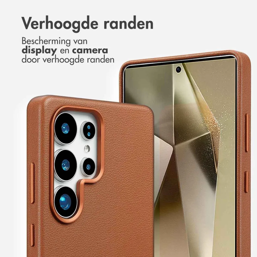 Accezz Hoesje Samsung Galaxy S25 Ultra - Magnetische Ring - Sienna Brown
