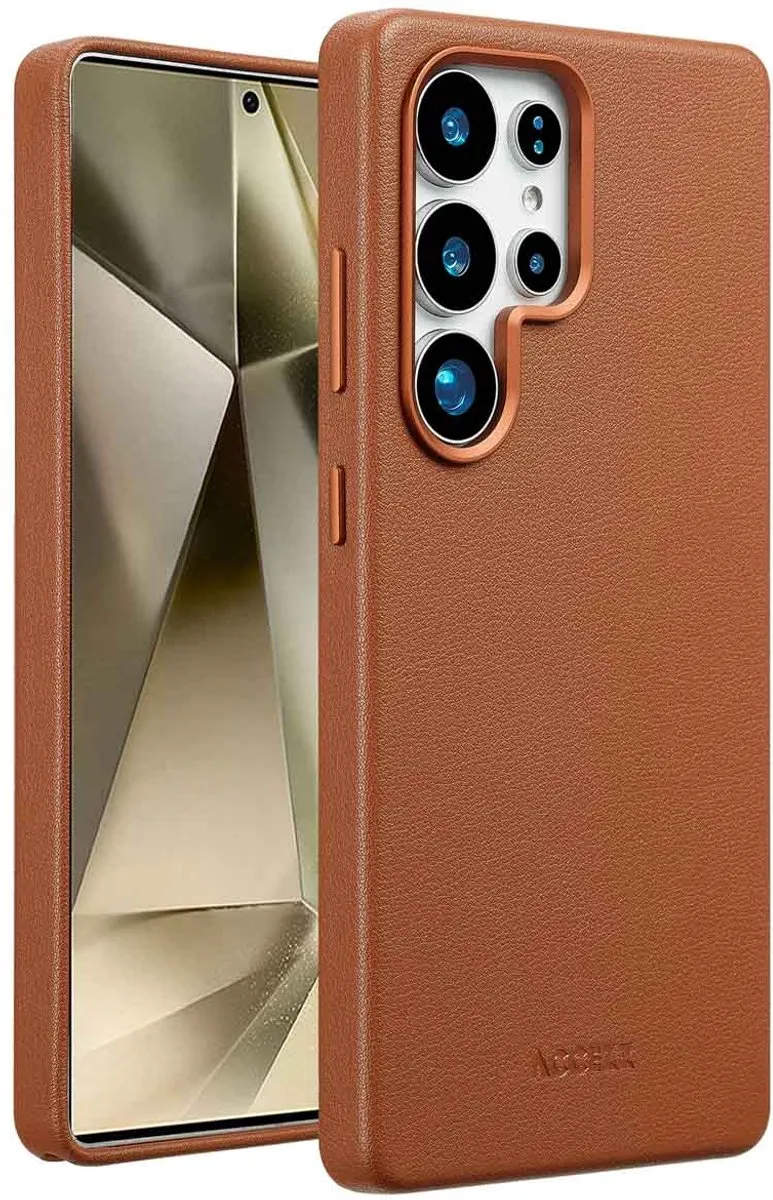 Accezz Hoesje Samsung Galaxy S25 Ultra - Magnetische Ring - Sienna Brown