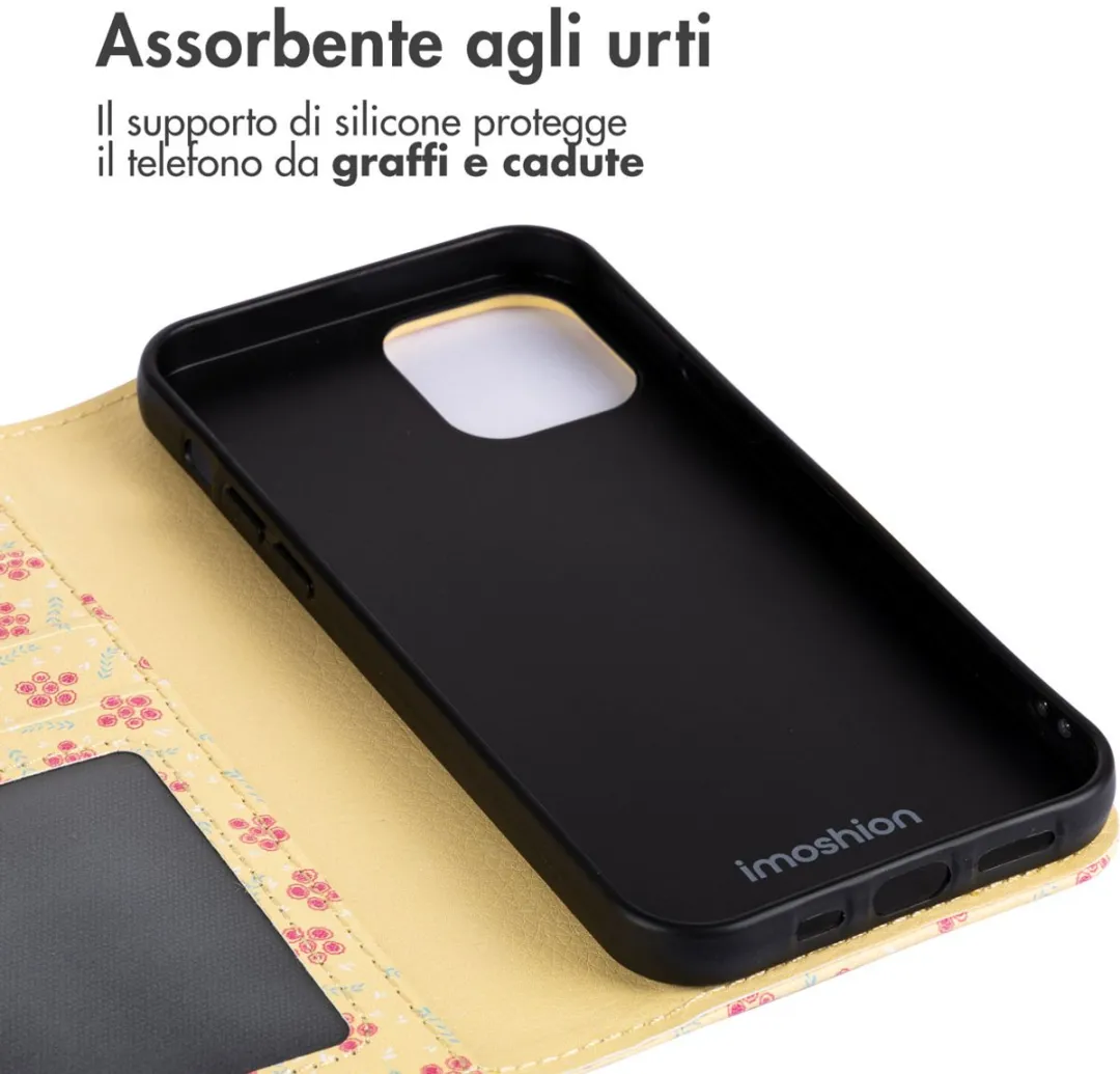 Imoshion iPhone 12/12 Pro Hoesje - 3 Pasjes - Sunny Yellow Petite Flowers