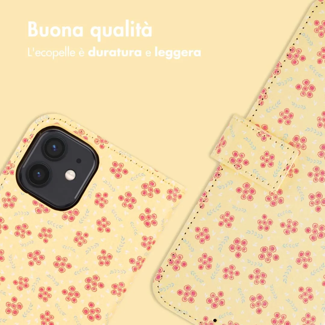 Imoshion iPhone 12/12 Pro Hoesje - 3 Pasjes - Sunny Yellow Petite Flowers