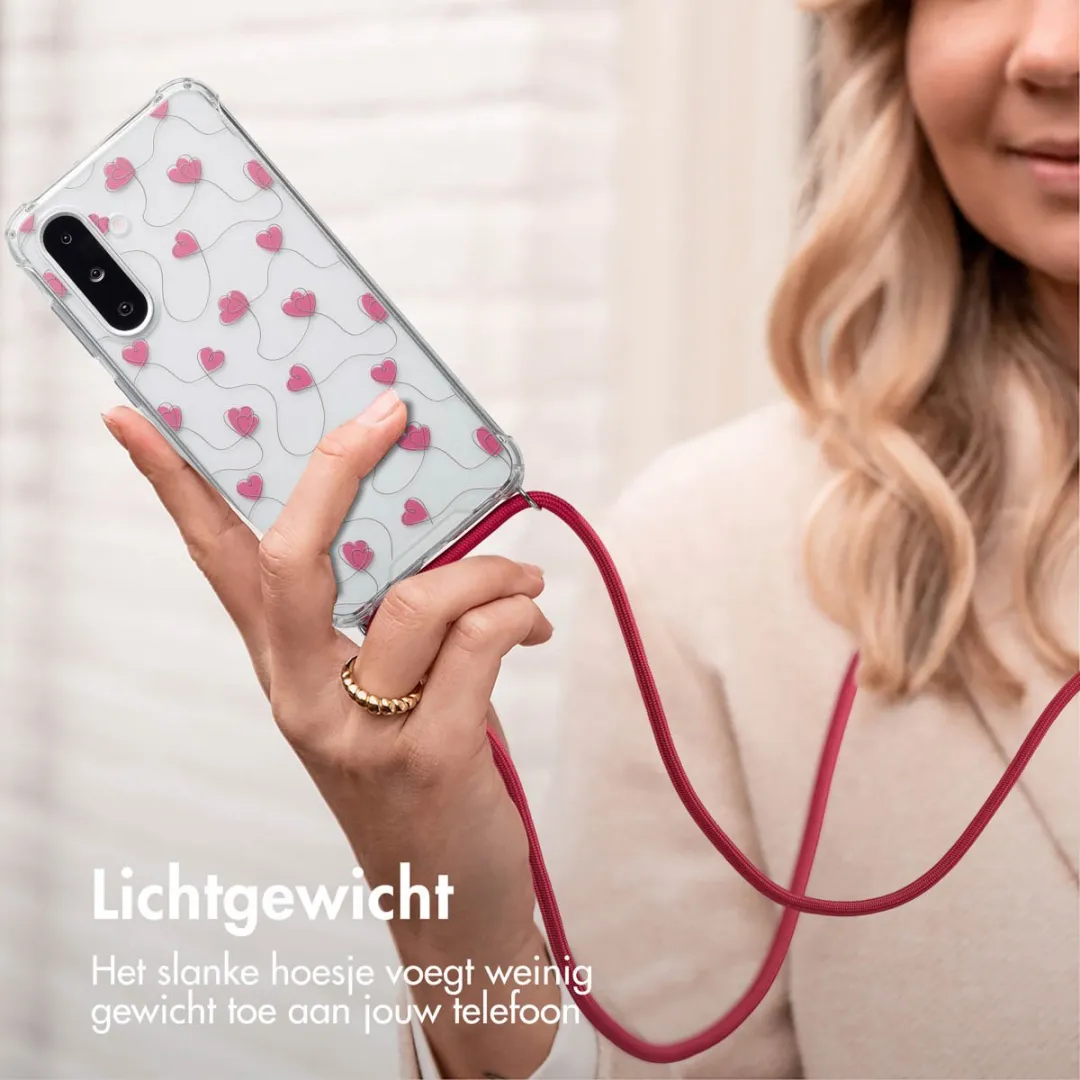 Imoshion Galaxy A26 Hoesje - Dusty Rose Connected Hearts - afbeelding 4 van 5