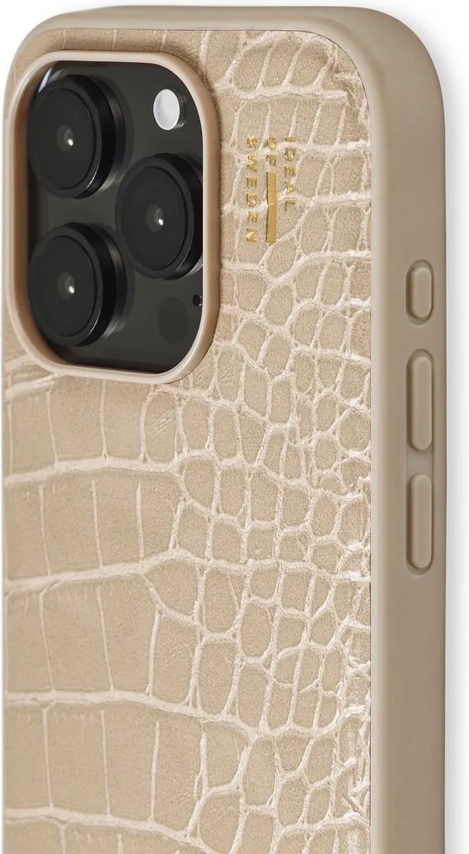 iDeal of Sweden iPhone 15 Pro Backcover - Warm Beige Croco - IDVLC-I2361P-456