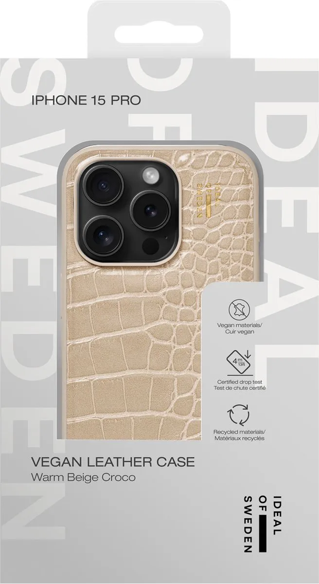 iDeal of Sweden iPhone 15 Pro Backcover - Warm Beige Croco - IDVLC-I2361P-456