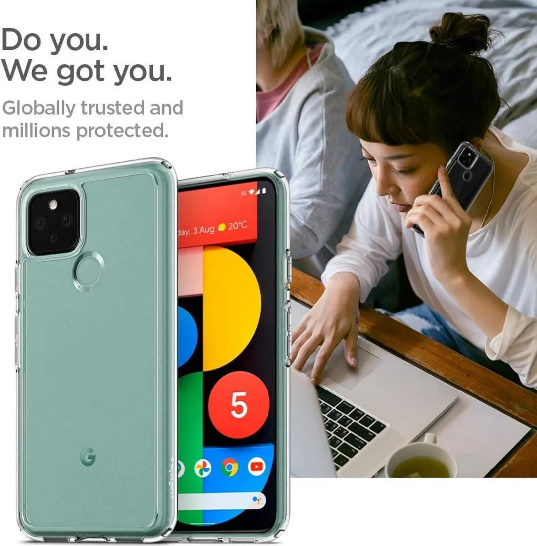 Spigen Crystal Hybrid ACS01910 Hoesje - Google Pixel 5 - Transparant