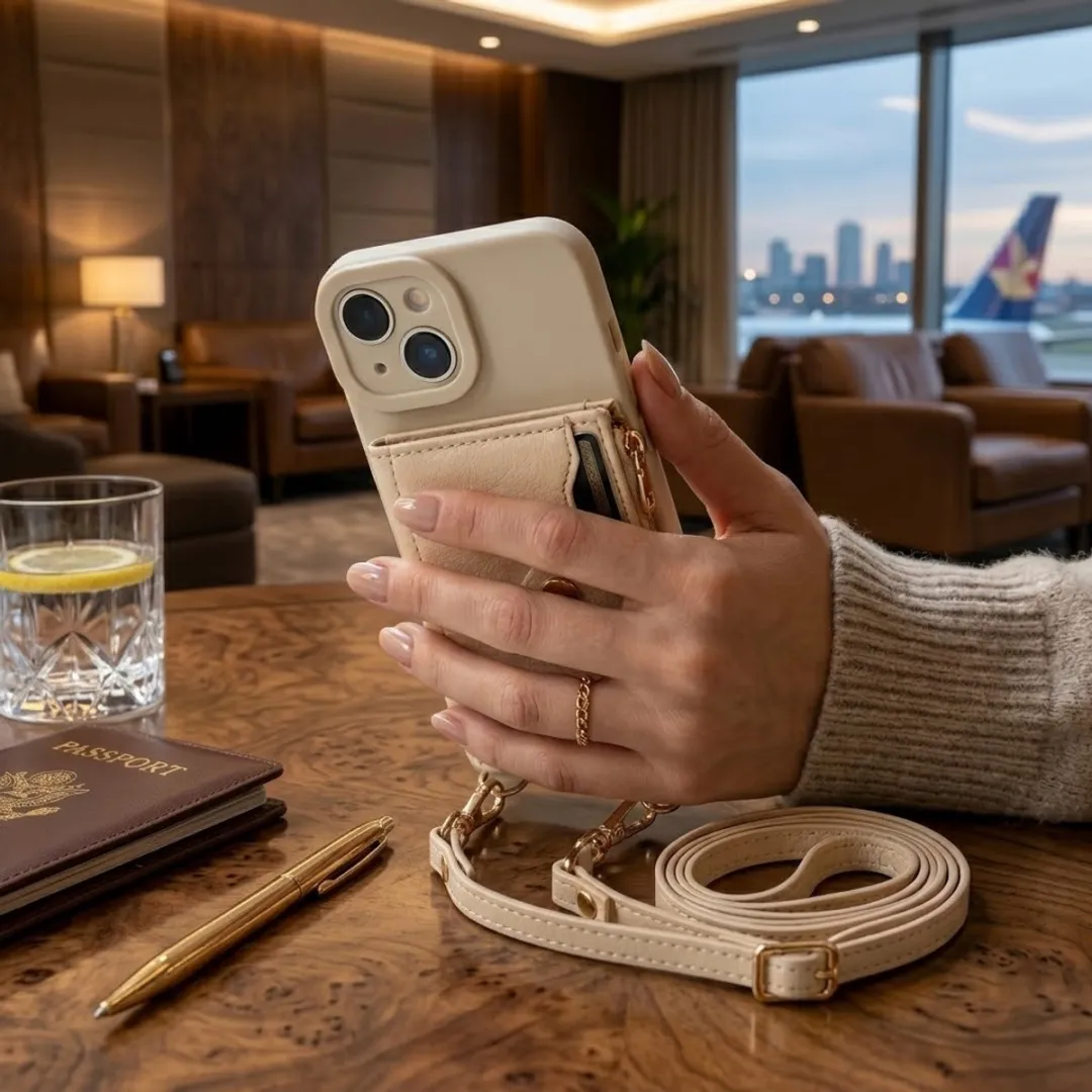 NUVEX iPhone 14/13 Hoesje met Portemonnee - Beige