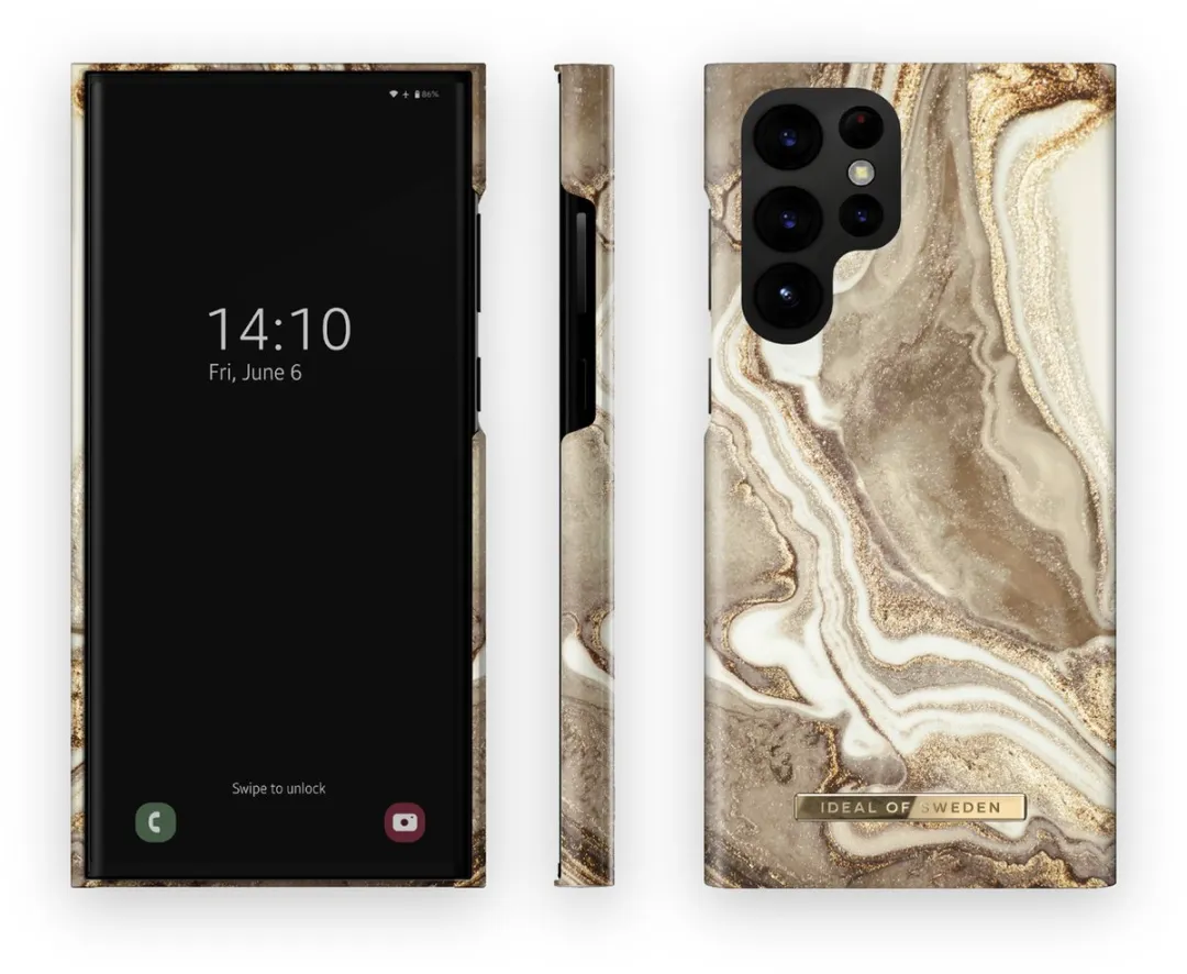 iDeal of Sweden Samsung Galaxy S22 Ultra Hoesje Golden Sand Marble - 7340205148668 - afbeelding 4 van 4