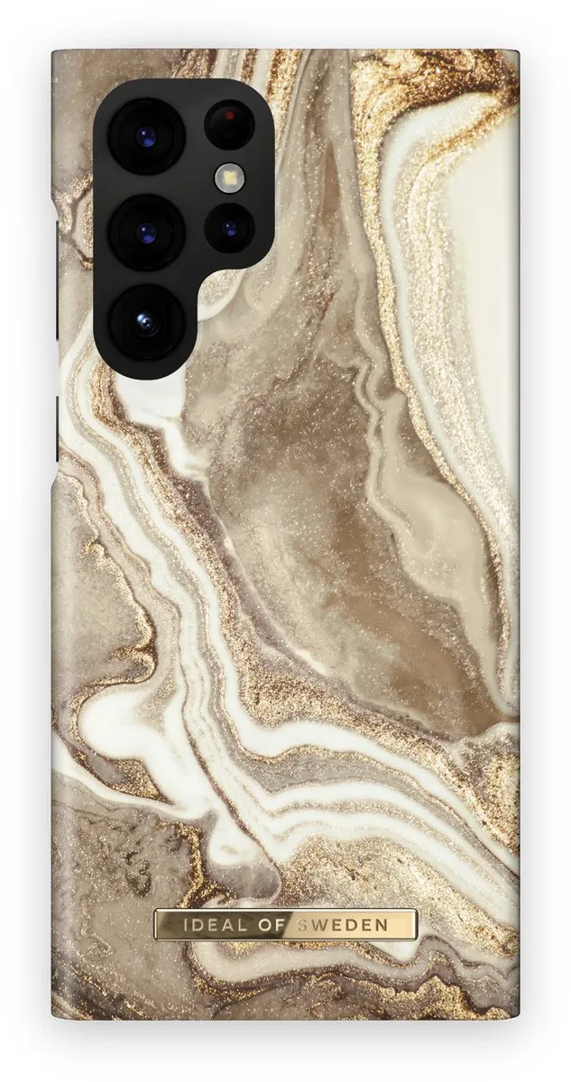 iDeal of Sweden Samsung Galaxy S22 Ultra Hoesje Golden Sand Marble - 7340205148668