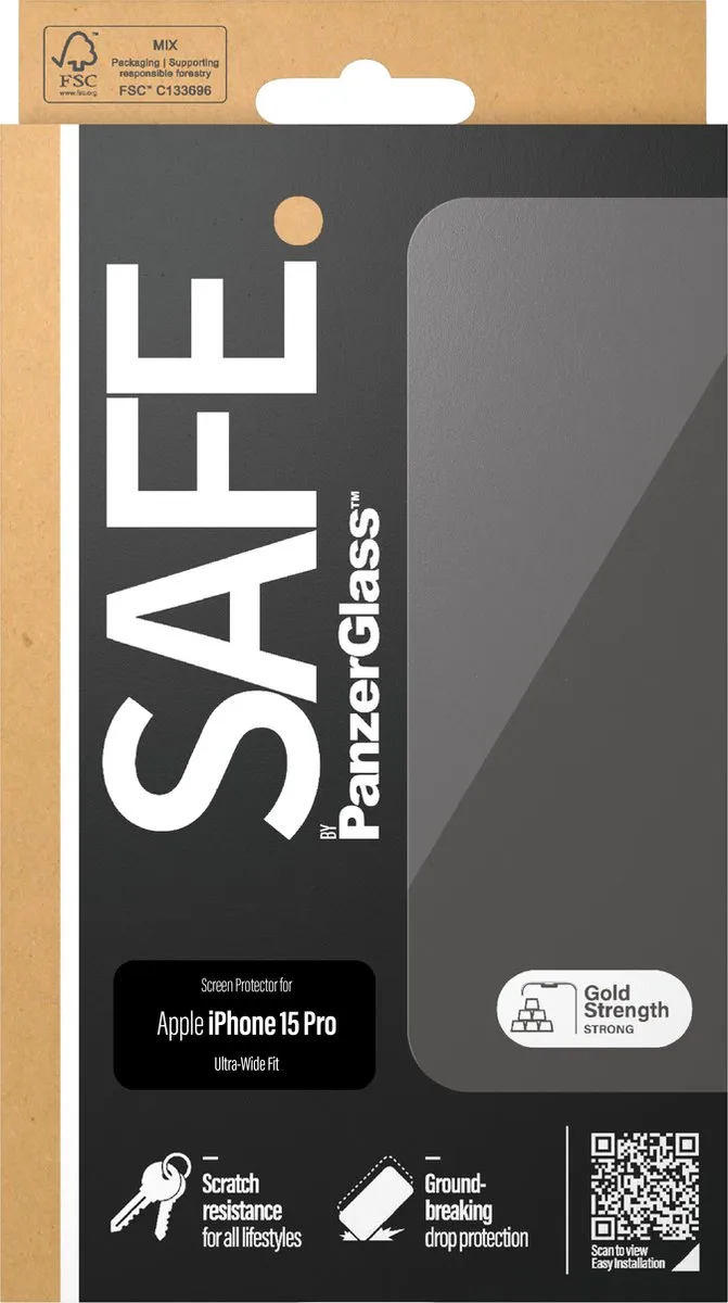 PanzerGlass SAFE95535 Screenprotector iPhone 15 Pro - Case Friendly