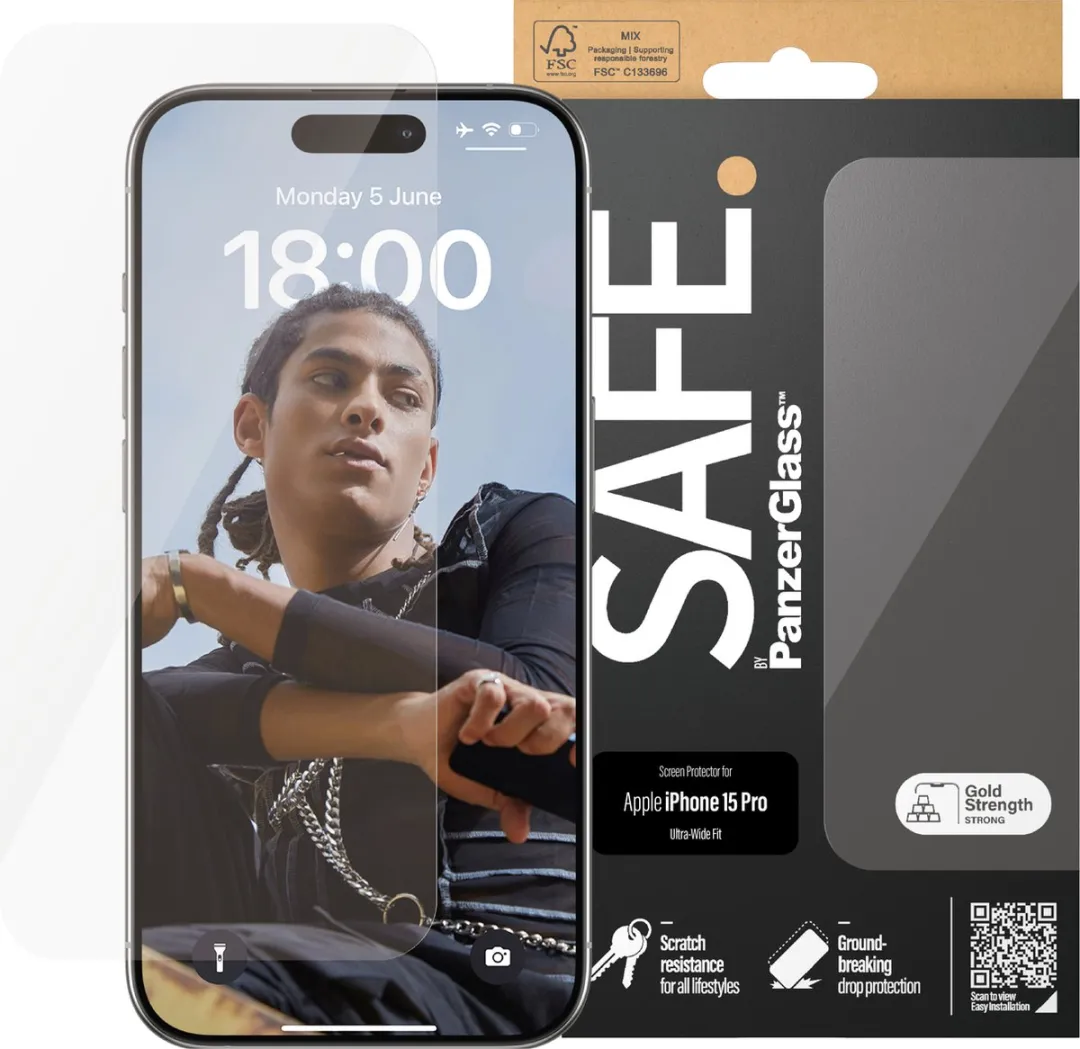 PanzerGlass SAFE95535 Screenprotector iPhone 15 Pro - Case Friendly