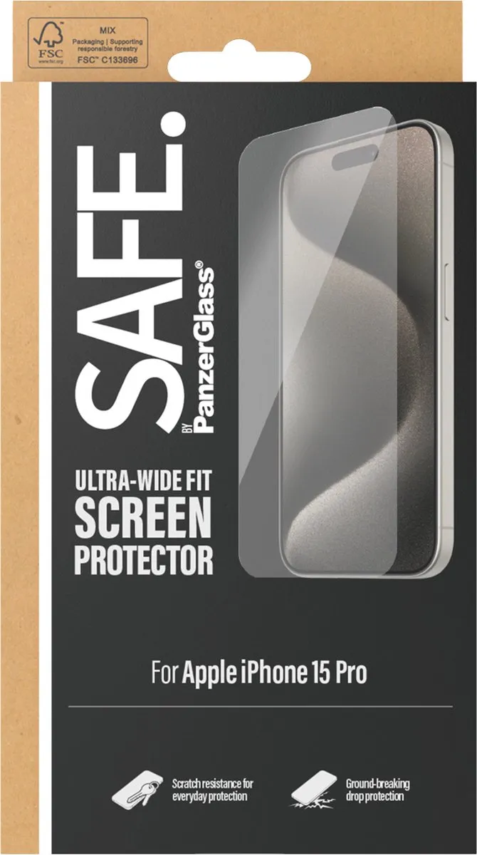 PanzerGlass SAFE95535 Screenprotector iPhone 15 Pro - Case Friendly