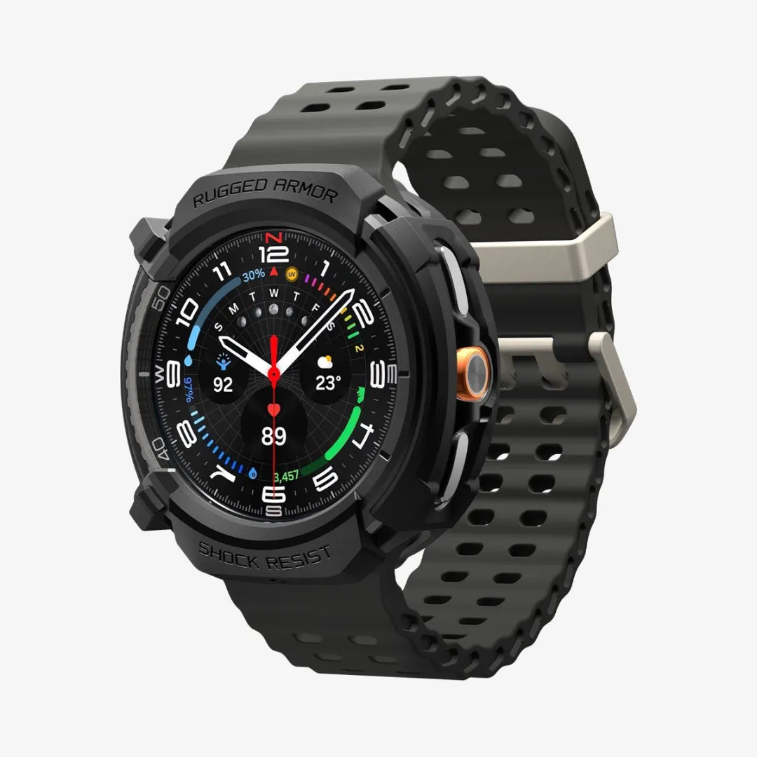 Spigen Rugged Armor Hoesje Samsung Galaxy Watch 8 Classic 46mm - Zwart
