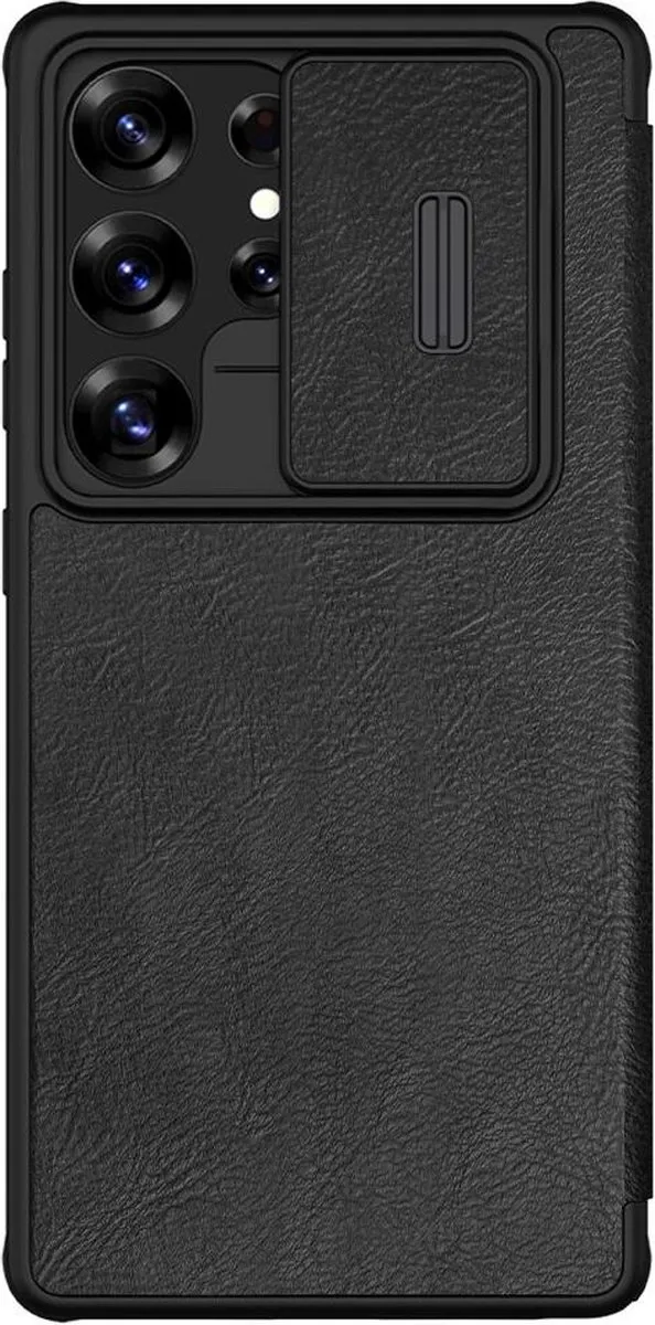 Nillkin Qin Pro Hoesje Samsung Galaxy S25 Ultra - 2 Pasjes - Zwart