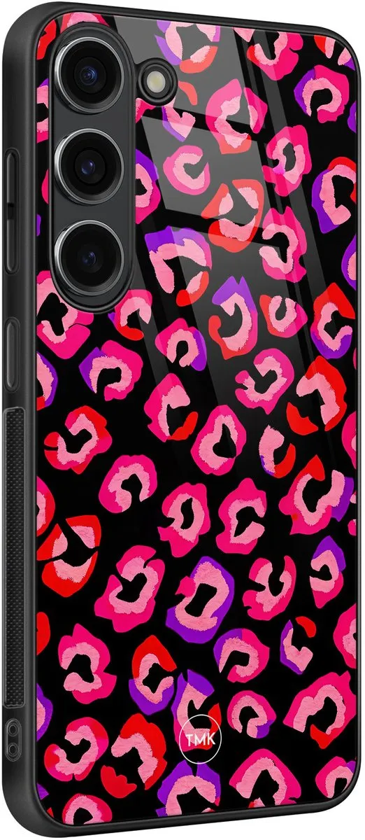 Casevibes Samsung Galaxy S23 Hoesje - Luipaard Neon Multi