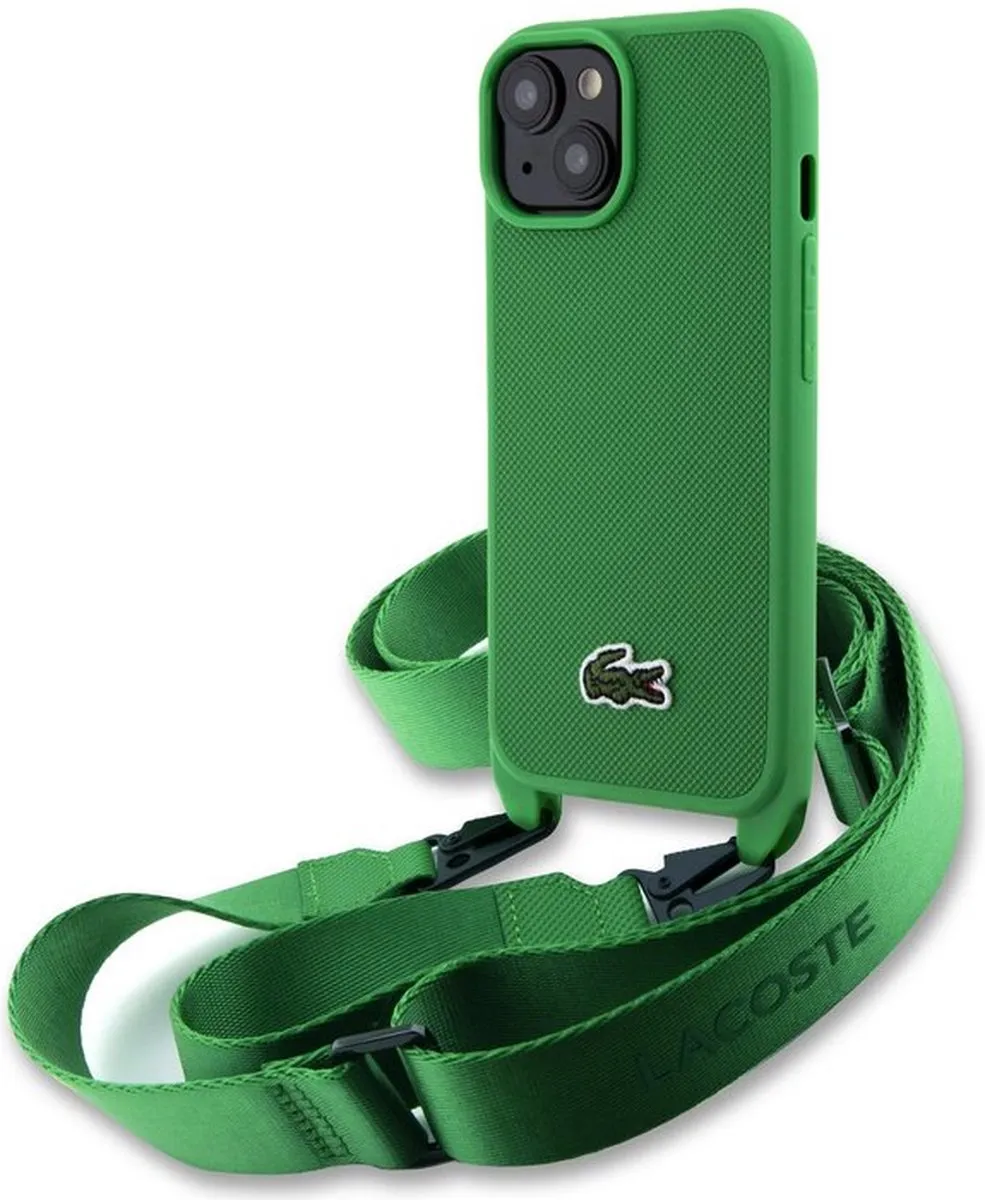 Lacoste Petit Pique Crossbody Back Case - iPhone 15 - Groen