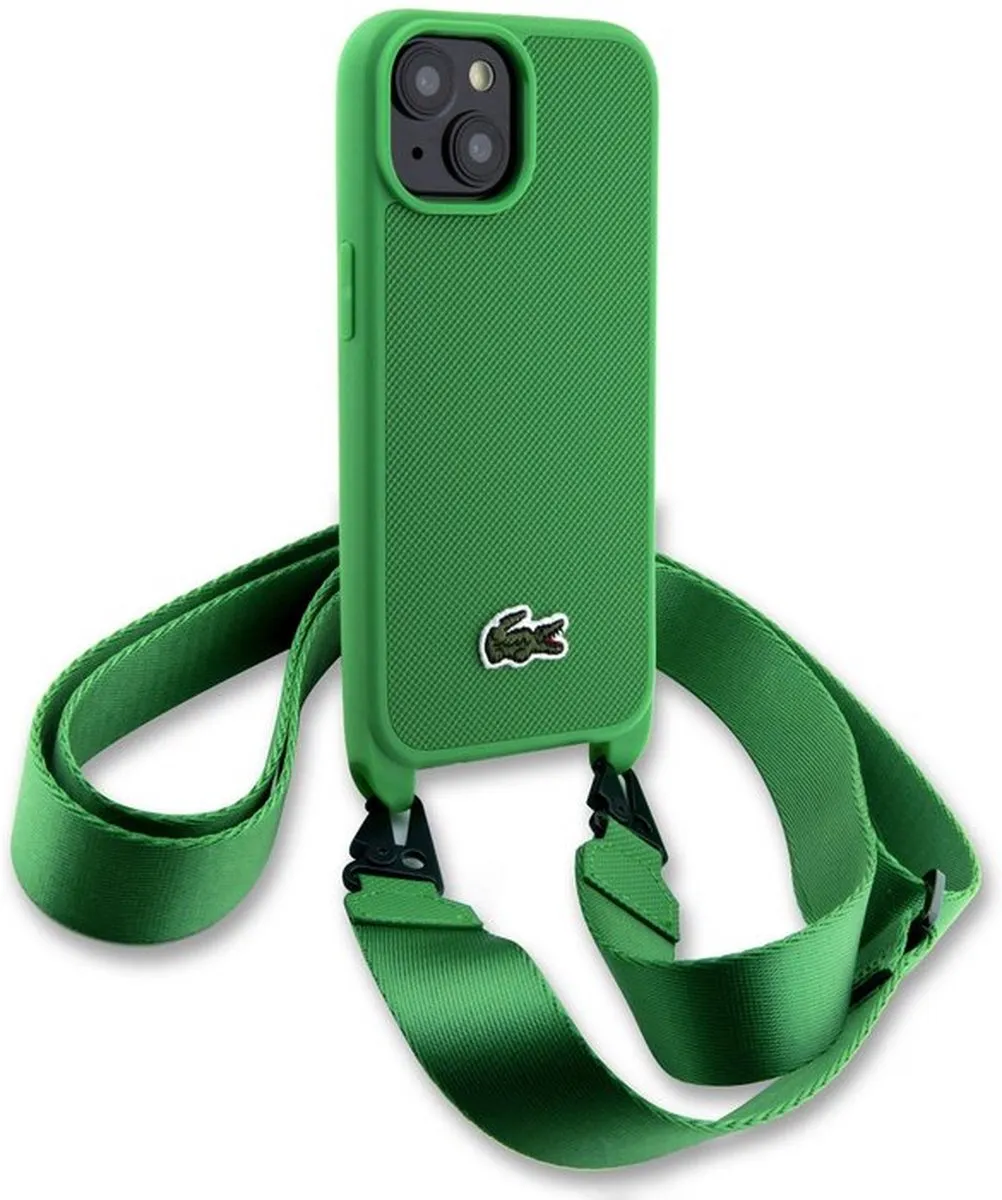 Lacoste Petit Pique Crossbody Back Case - iPhone 15 - Groen