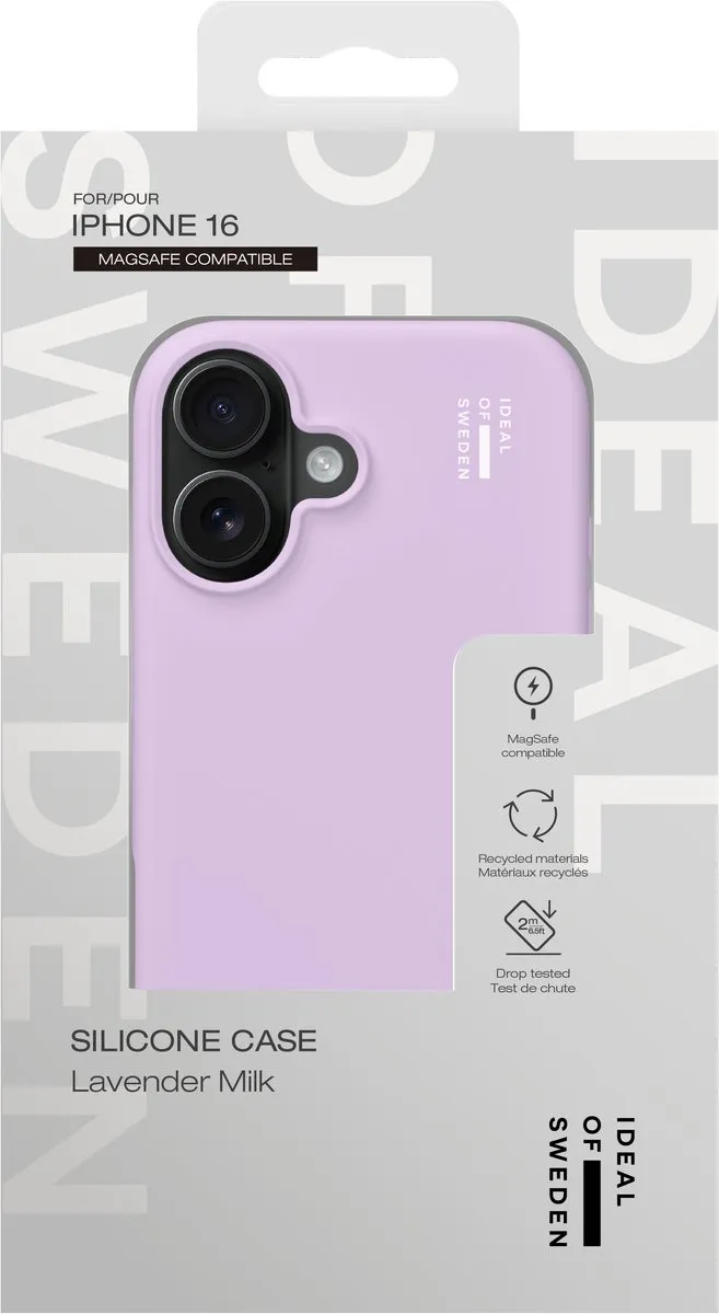 iDeal of Sweden iPhone 16 Silicone Hoesje - Lavender Milk - MagSafe