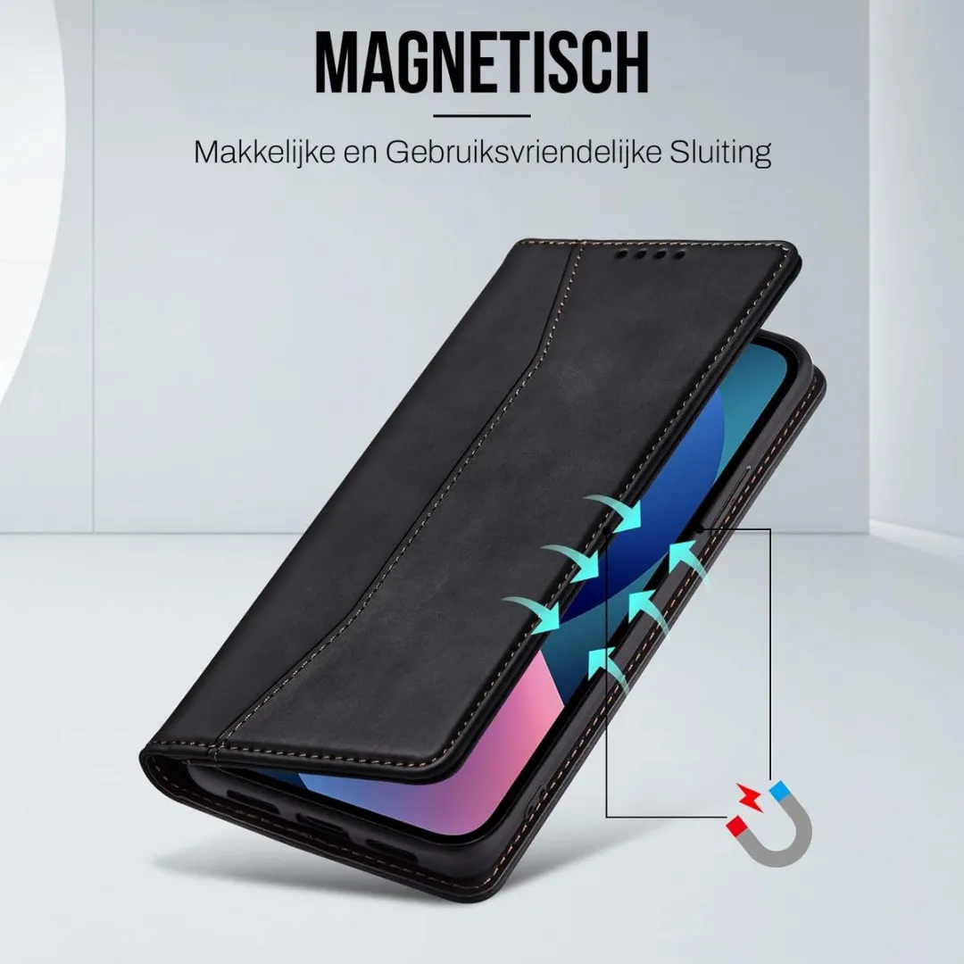Nuvex iPhone 13 Mini Hoesje met Pasjeshouder - Zwart