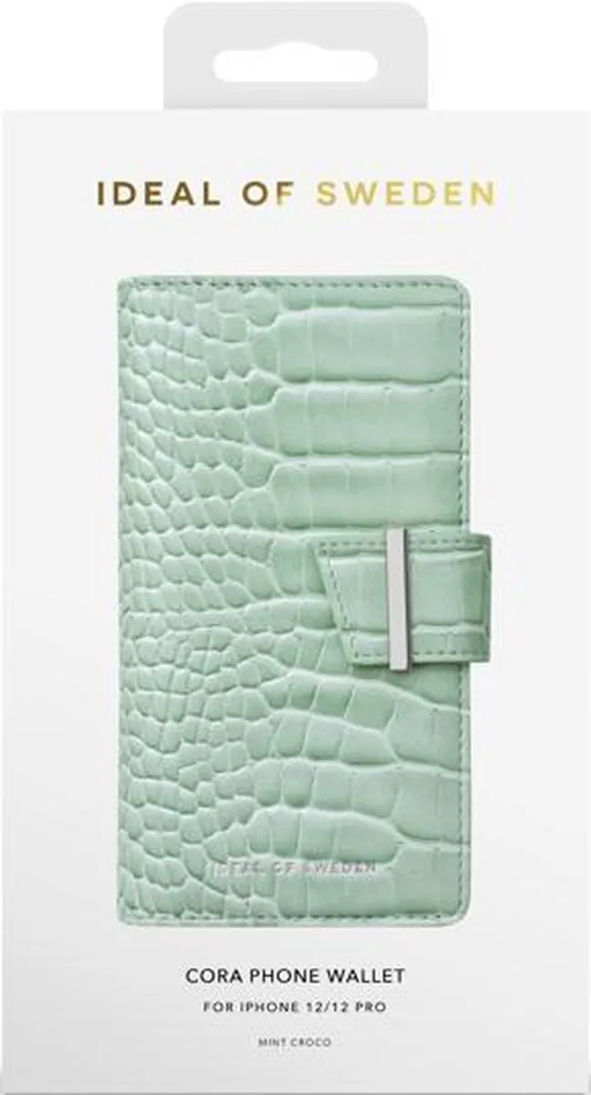 iDeal of Sweden Phone Wallet iPhone 12/12 Pro Mint Croco - 3 Pasjes - afbeelding 5 van 6