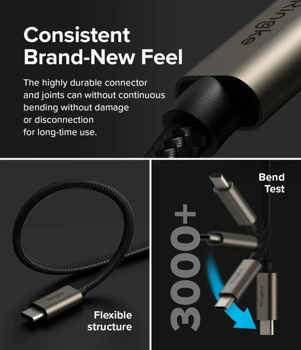 Ringke Fast Charging Basic USB-C Kabel 60W PD 3.0 - 0.5M Zwart