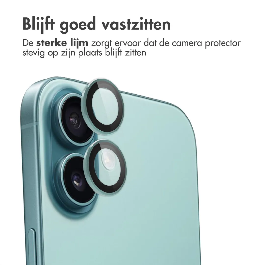 Imoshion Camera Lens Protector iPhone 16/16 Plus - 2 Stuks - Teal