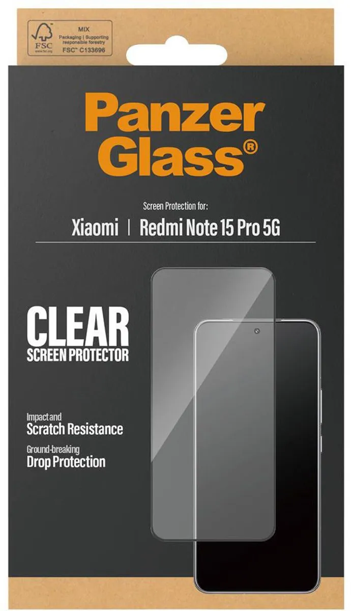 PanzerGlass Ultra Wide Fit Screenprotector Xiaomi Redmi Note 15 Pro