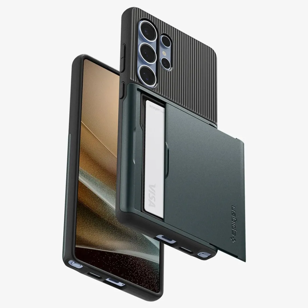 Spigen Slim Armor CS ACS08968 Backcover - Samsung Galaxy S25 Ultra - Donkergroen