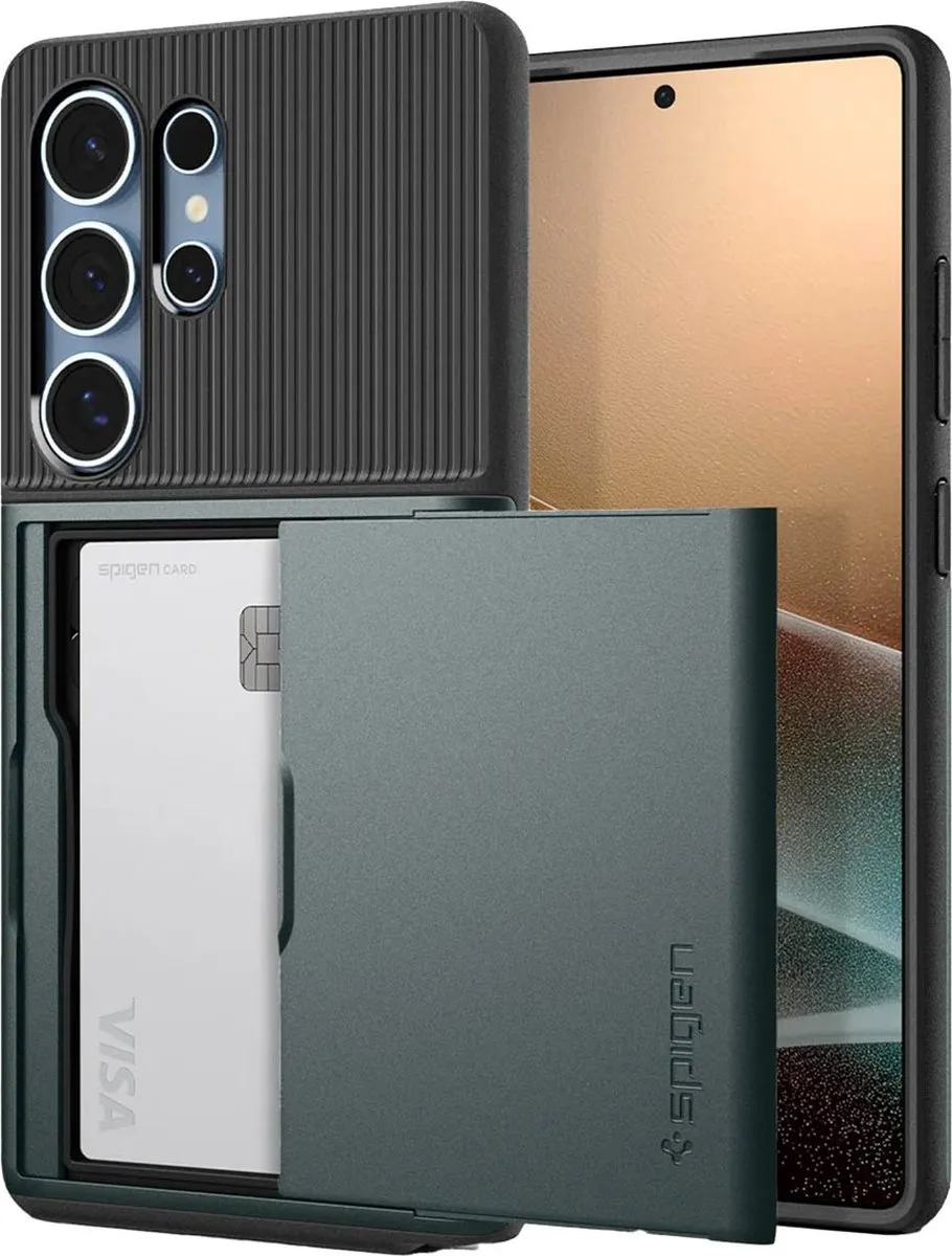 Spigen Slim Armor CS ACS08968 Backcover - Samsung Galaxy S25 Ultra - Donkergroen