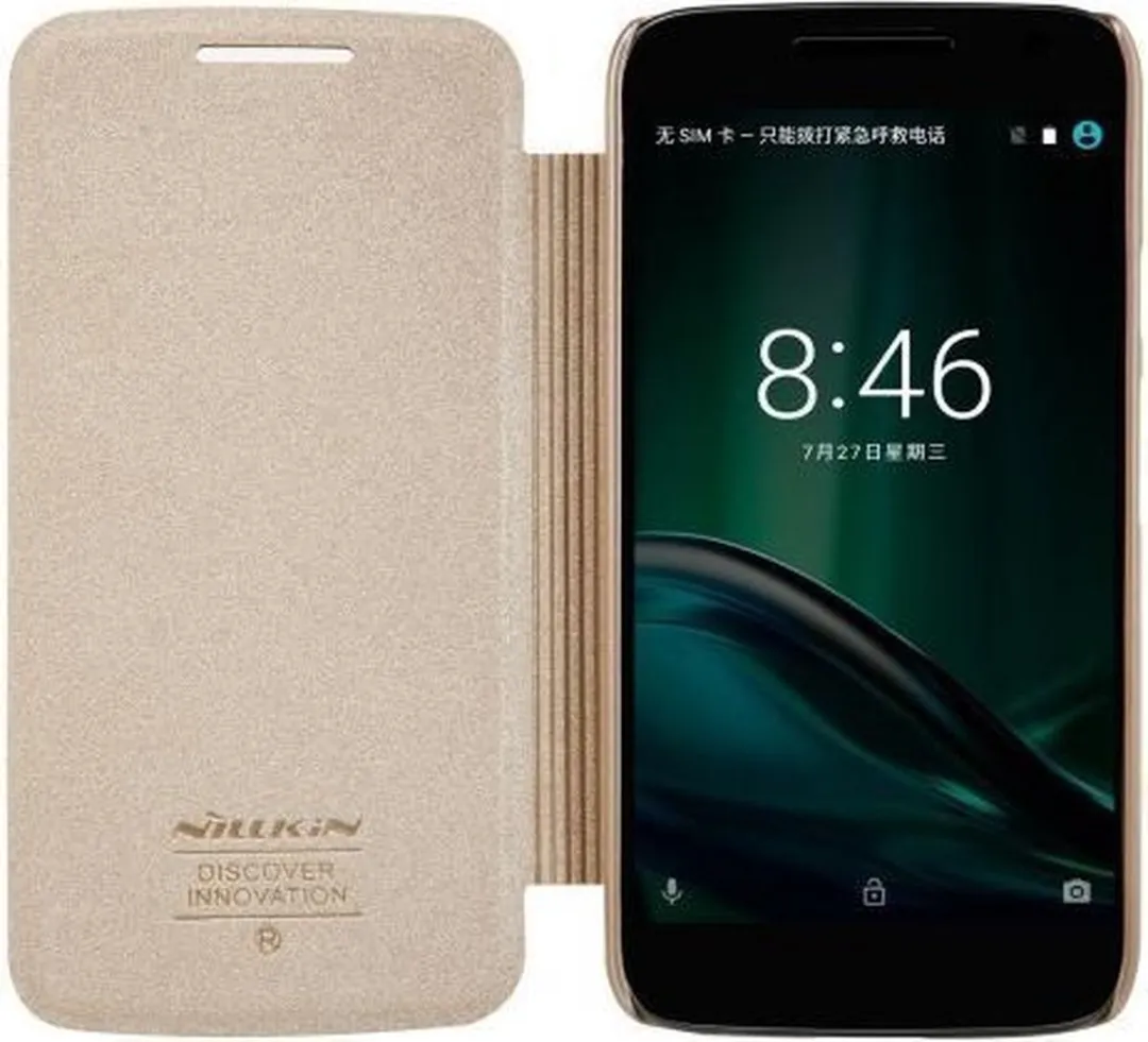 Nillkin Sparkle Series Leather Case Moto G4 Play - Goud - afbeelding 2 van 4