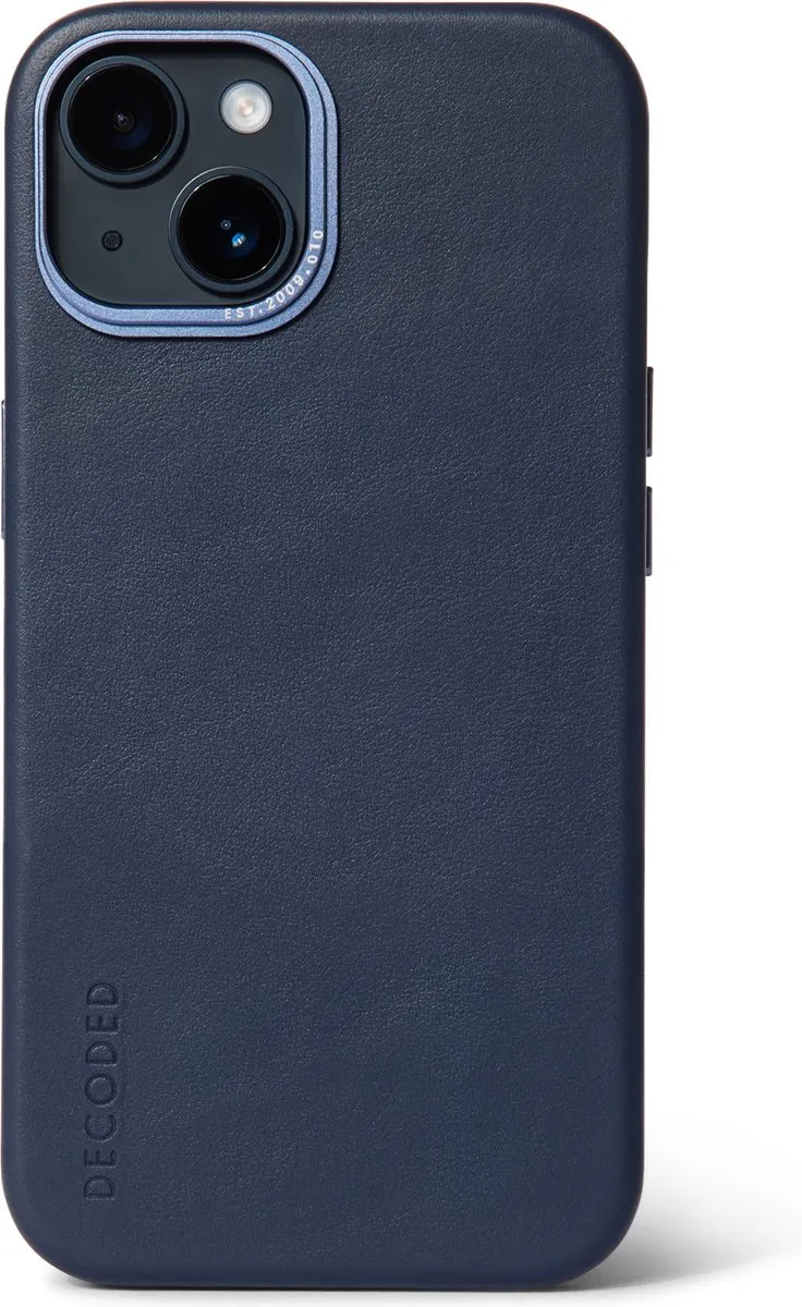 Decoded Leren Back Cover D23IPO14BC1NY - iPhone 14/13 - Donkerblauw
