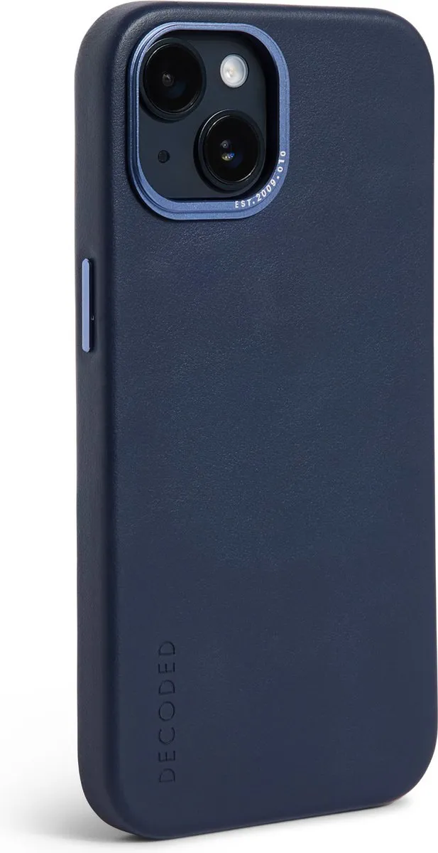 Decoded Leren Back Cover D23IPO14BC1NY - iPhone 14/13 - Donkerblauw