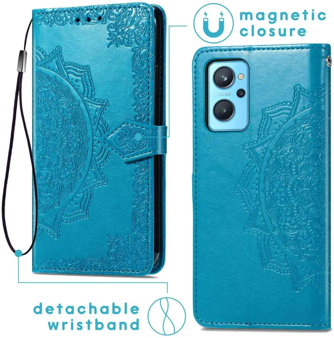 Imoshion Hoesje Oppo A96 Mandala Bookcase - 3 Stuks - Turquoise