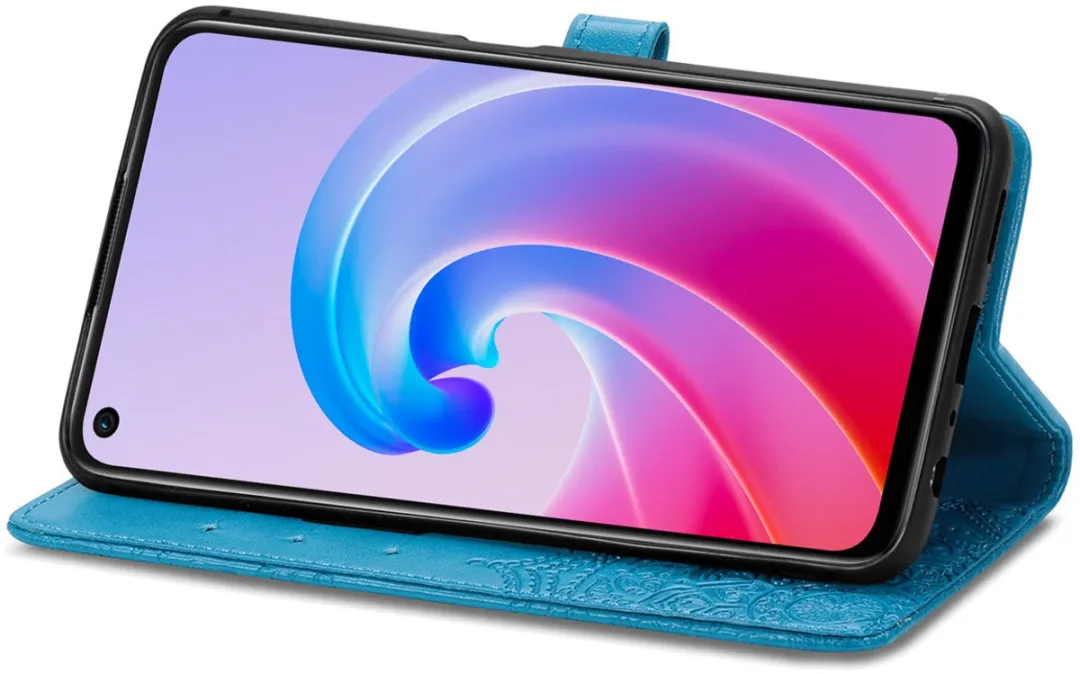 Imoshion Hoesje Oppo A96 Mandala Bookcase - 3 Stuks - Turquoise
