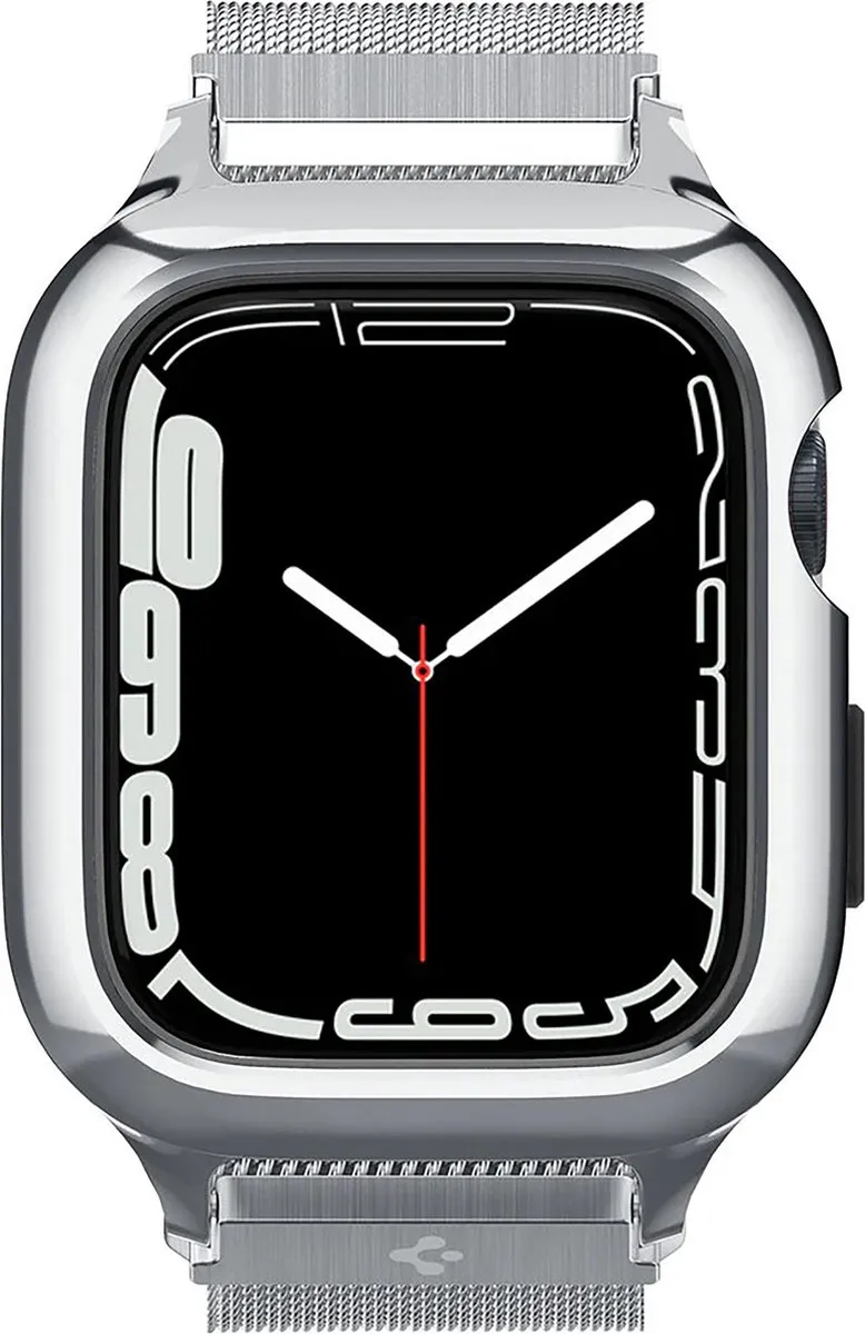 Spigen Metal Fit Pro Apple Watch 45mm - Zilver - afbeelding 6 van 6