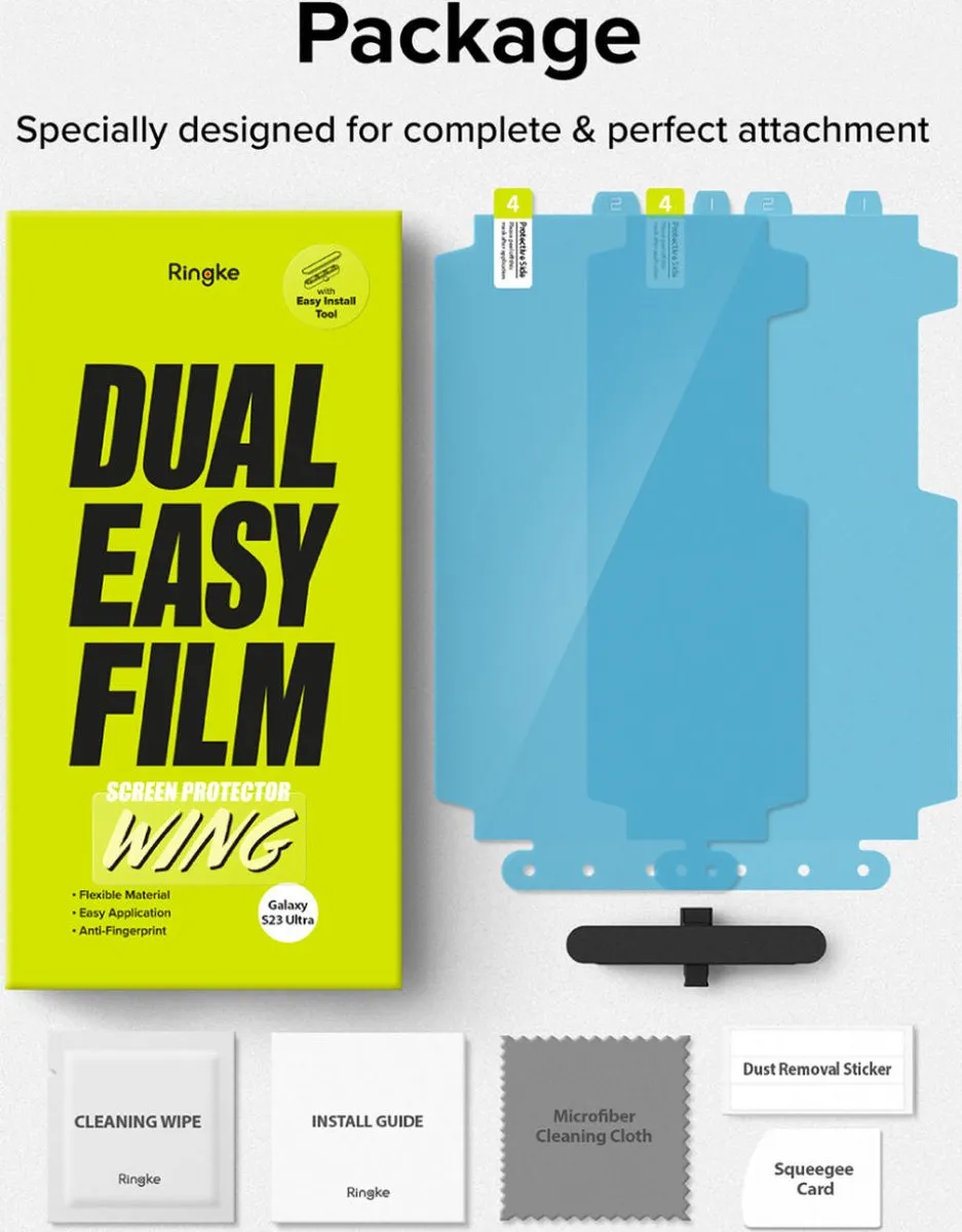 Ringke Dual Easy Film Screenprotector 2 Stuks - o.a. Samsung Galaxy S23 Ultra