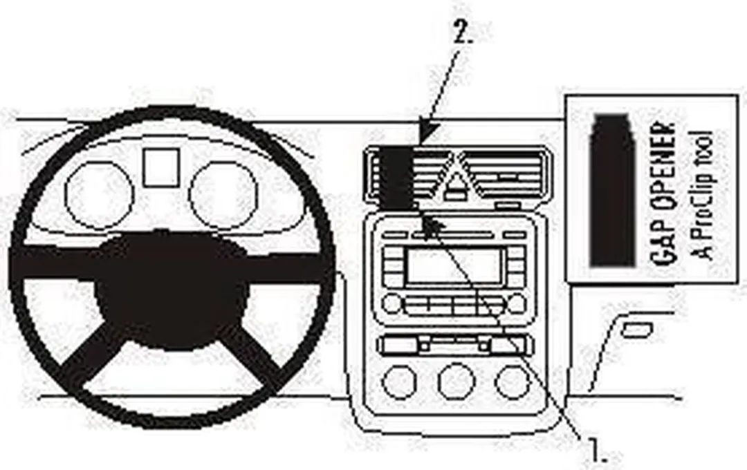 Brodit ProClip 853882 Telefoonhouder - Volkswagen Center Mount - Zwart - afbeelding 6 van 6