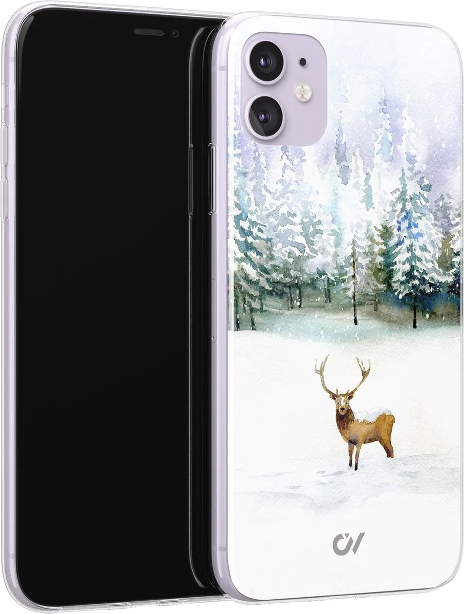 Casevibes iPhone 11 Hoesje - Rendier/Wit - Siliconen A/11/UV/031