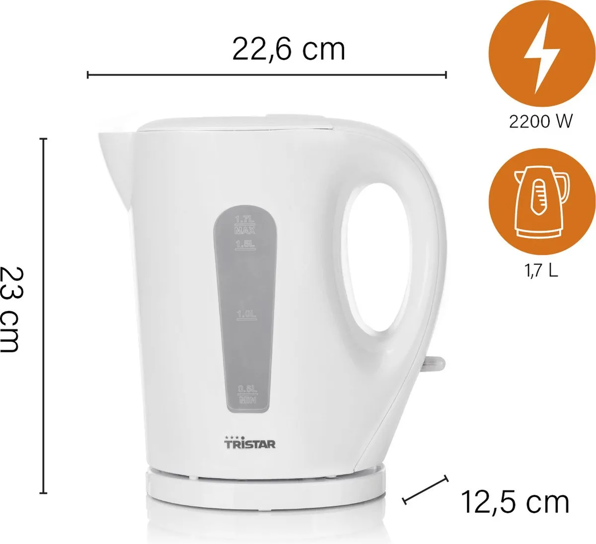 Tristar WK-3380 Waterkoker 2200W 1,7L - Wit