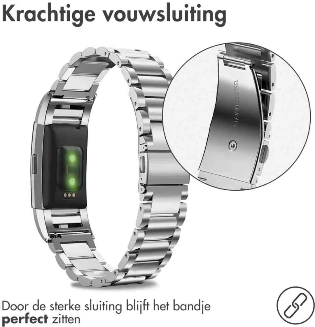 Imoshion Stalen Bandje Fitbit Charge 2 - Zilver