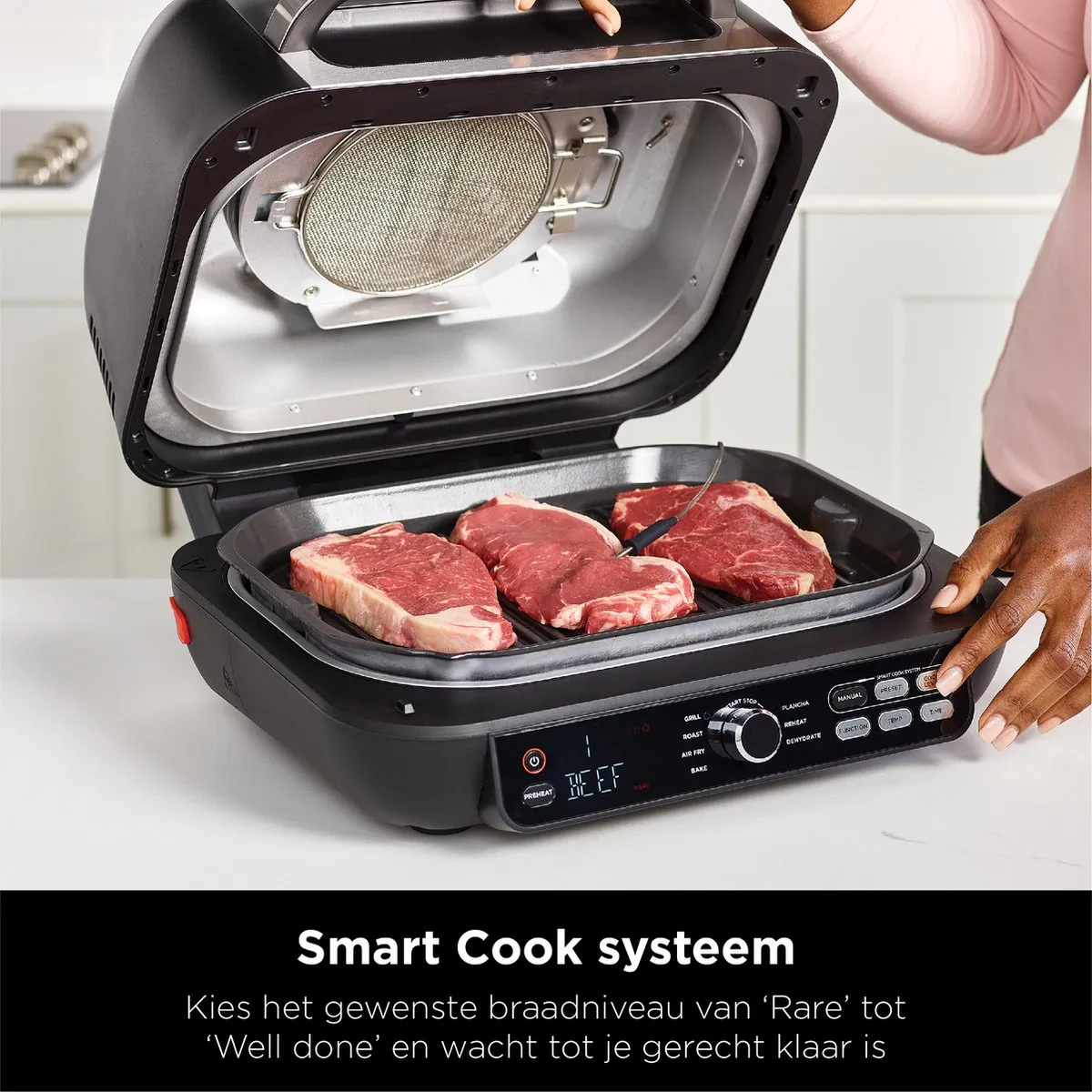 Ninja Foodi AG651EU Pro Grill & Airfryer - 2460W - 7 Functies - Zwart/Zilver - afbeelding 6 van 6