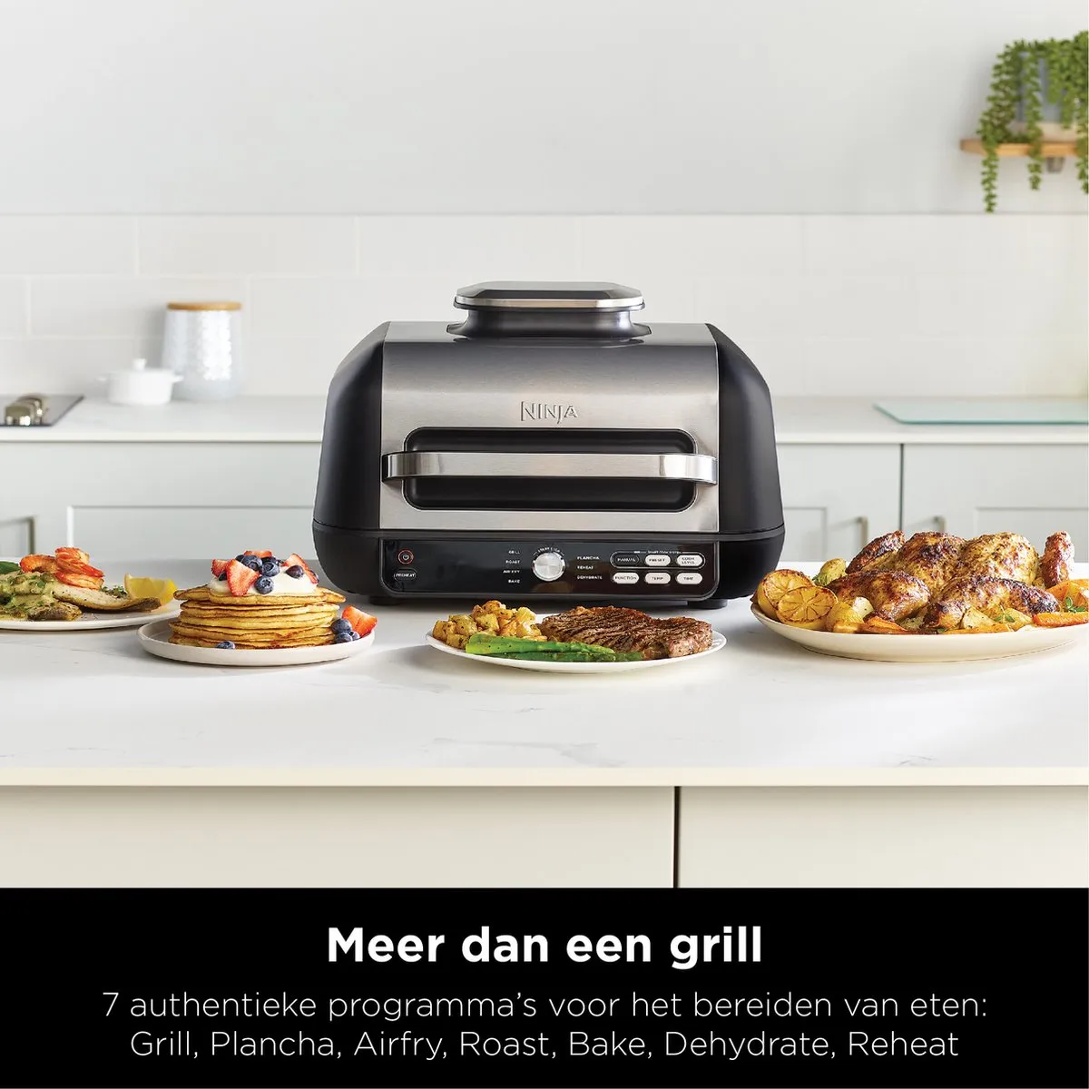 Ninja Foodi AG651EU Pro Grill & Airfryer - 2460W - 7 Functies - Zwart/Zilver