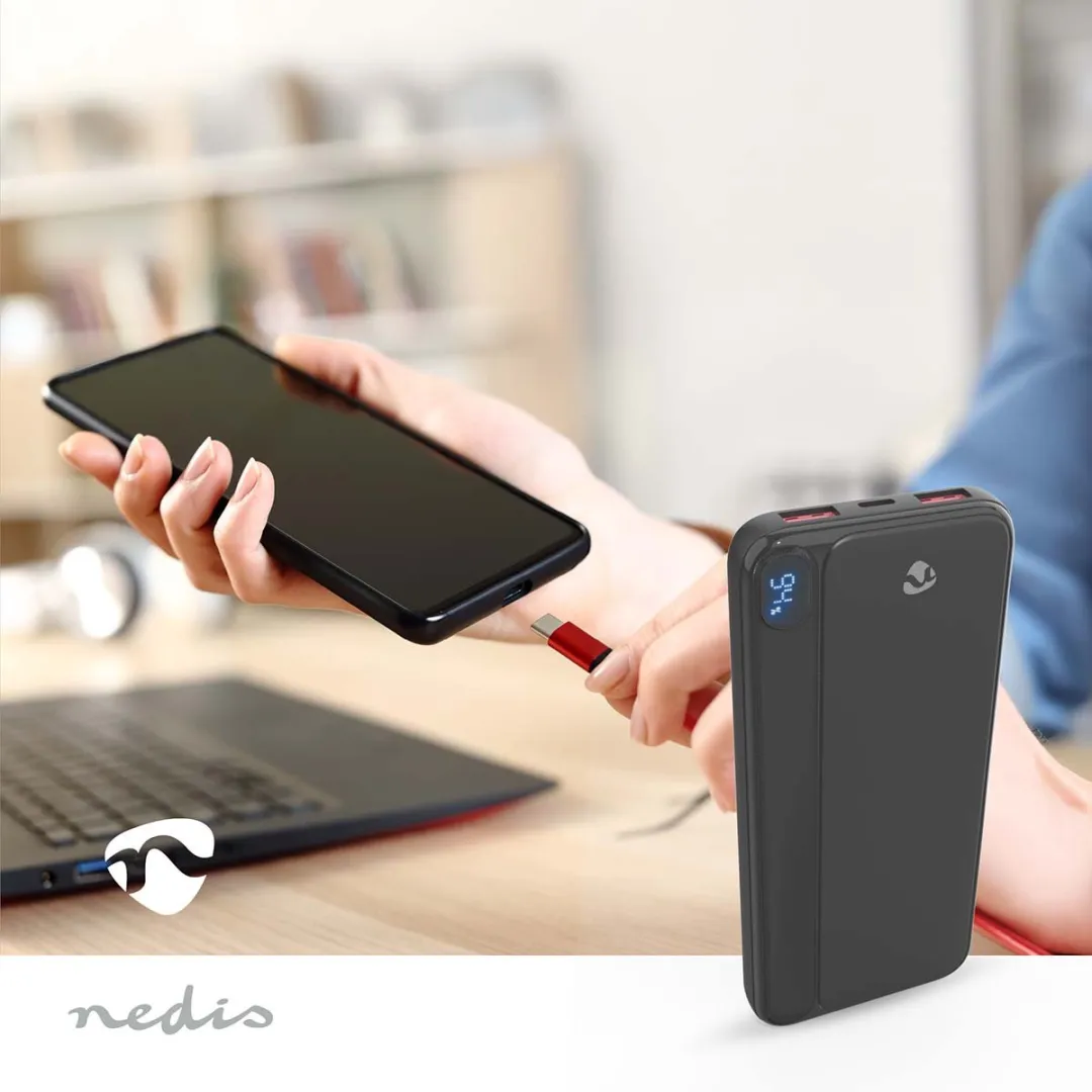 Nedis PBKPD20W125BK Powerbank 10000mAh - 20W - Zwart
