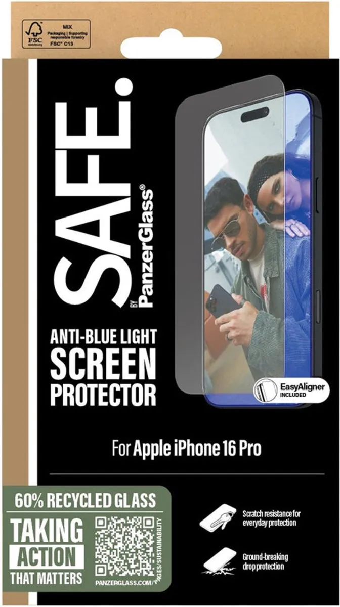 PanzerGlass EyeScreenprotector Ultra Wide Fit iPhone 16 Pro - 1 Stuk