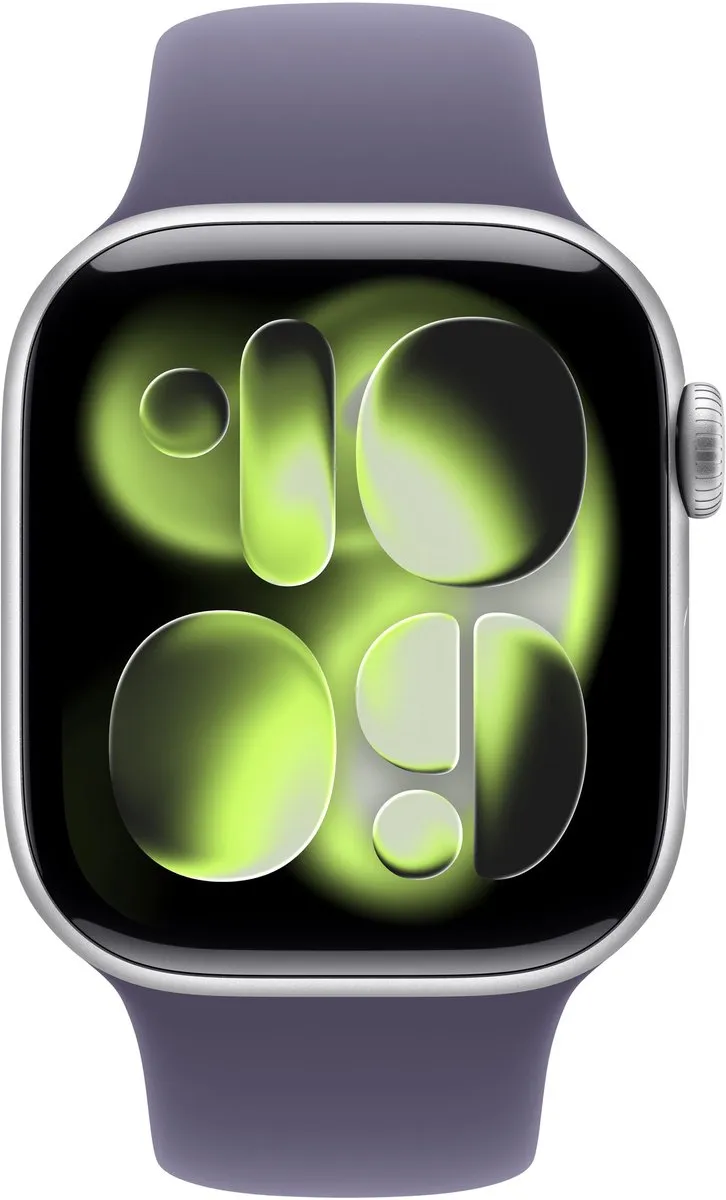 Apple Watch 11 42mm Zilver - Paarse Sportband