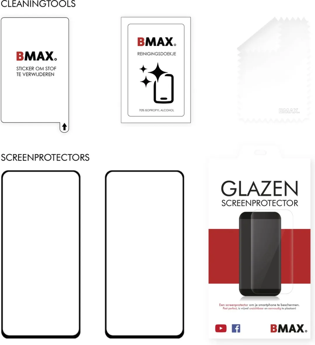 BMAX Screenprotector Samsung Galaxy A35 5G - 2 Stuks - Zwart