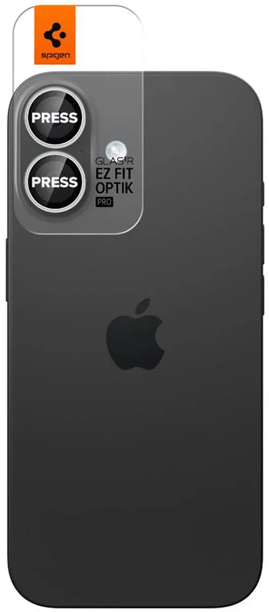 Spigen Optik Pro EZ Fit Lens Protector - Cameralens bescherming (2-pack) geschikt voor Apple iPhone 17 / 16 Plus - Zilver