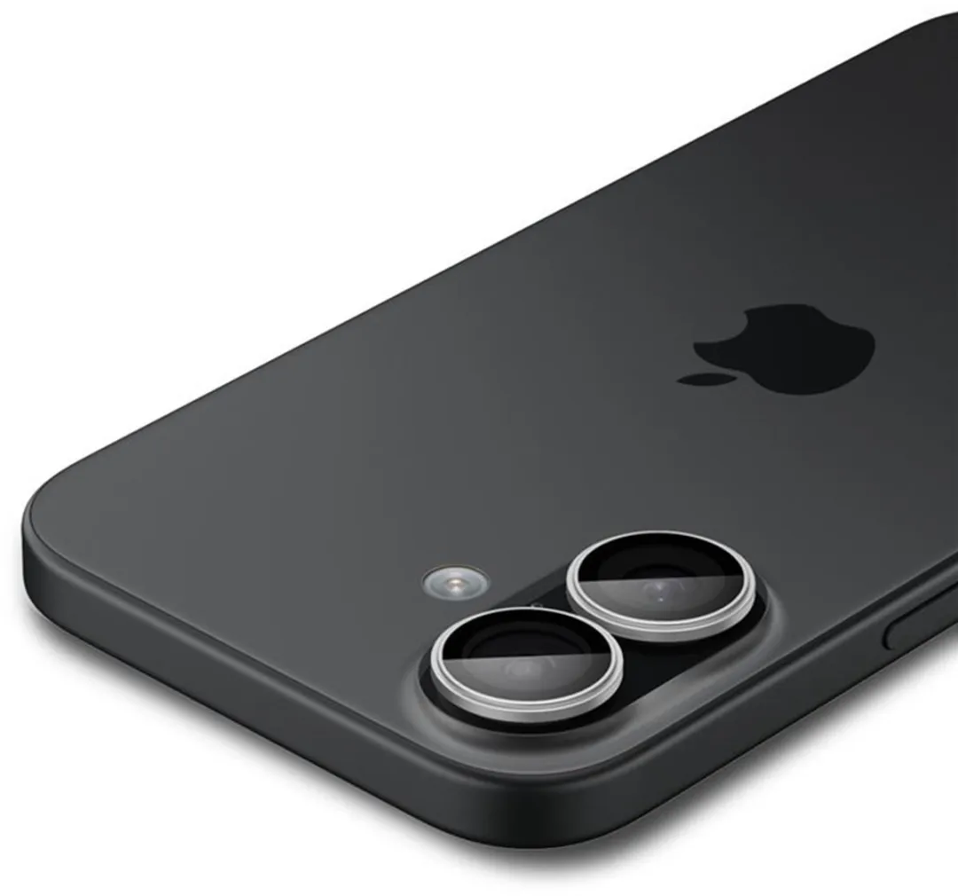 Spigen Optik Pro EZ Fit Lens Protector - Cameralens bescherming (2-pack) geschikt voor Apple iPhone 17 / 16 Plus - Zilver